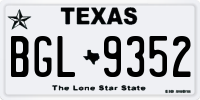 TX license plate BGL9352