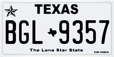 TX license plate BGL9357