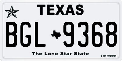 TX license plate BGL9368
