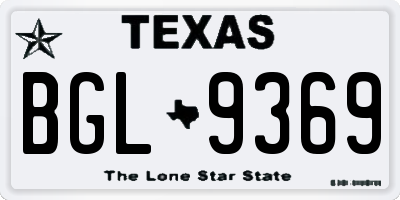 TX license plate BGL9369