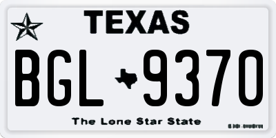 TX license plate BGL9370