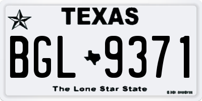 TX license plate BGL9371