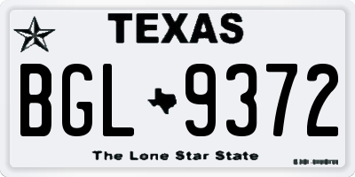 TX license plate BGL9372