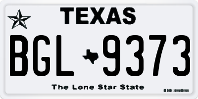TX license plate BGL9373