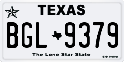 TX license plate BGL9379