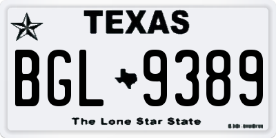 TX license plate BGL9389