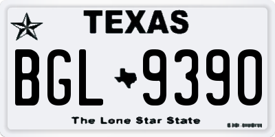 TX license plate BGL9390
