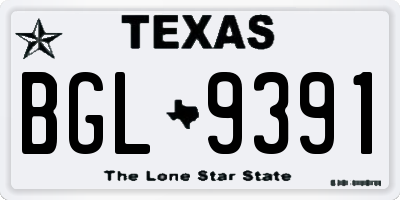 TX license plate BGL9391
