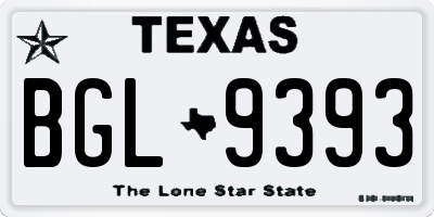 TX license plate BGL9393