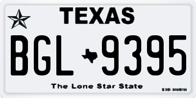 TX license plate BGL9395