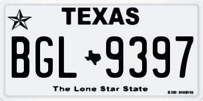 TX license plate BGL9397