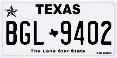 TX license plate BGL9402