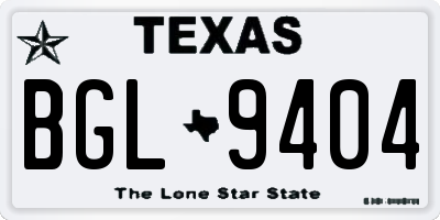 TX license plate BGL9404