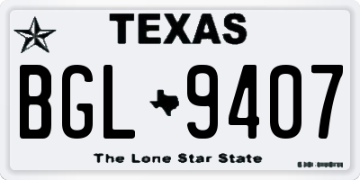 TX license plate BGL9407