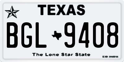 TX license plate BGL9408