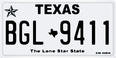TX license plate BGL9411