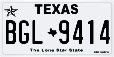 TX license plate BGL9414