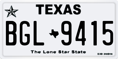 TX license plate BGL9415