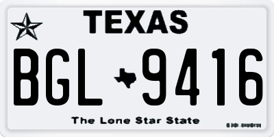 TX license plate BGL9416