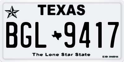 TX license plate BGL9417