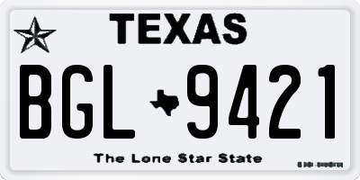 TX license plate BGL9421