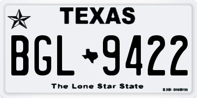 TX license plate BGL9422