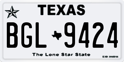 TX license plate BGL9424
