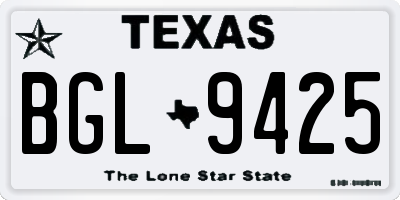 TX license plate BGL9425