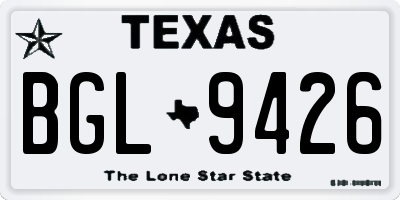 TX license plate BGL9426