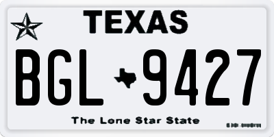 TX license plate BGL9427