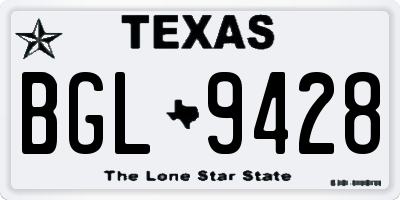 TX license plate BGL9428