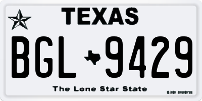 TX license plate BGL9429