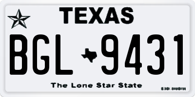 TX license plate BGL9431