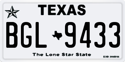 TX license plate BGL9433