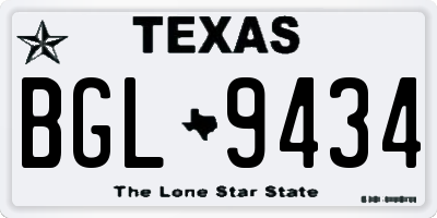 TX license plate BGL9434
