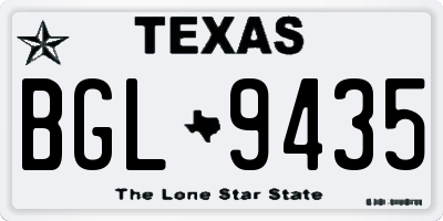 TX license plate BGL9435