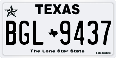 TX license plate BGL9437