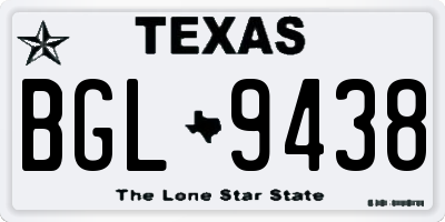 TX license plate BGL9438