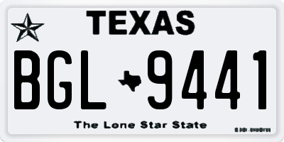 TX license plate BGL9441