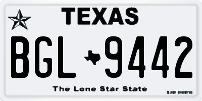 TX license plate BGL9442