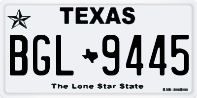 TX license plate BGL9445