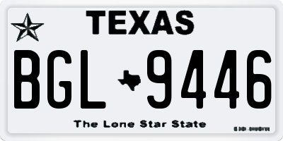 TX license plate BGL9446