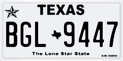 TX license plate BGL9447