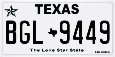 TX license plate BGL9449
