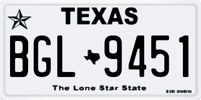TX license plate BGL9451