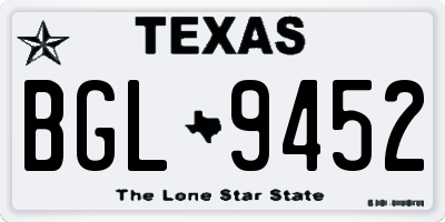 TX license plate BGL9452