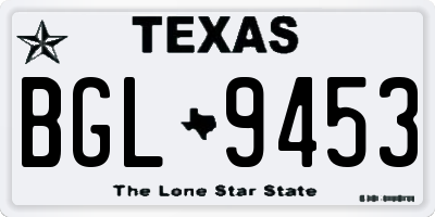 TX license plate BGL9453