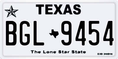 TX license plate BGL9454
