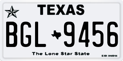 TX license plate BGL9456