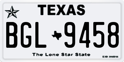 TX license plate BGL9458